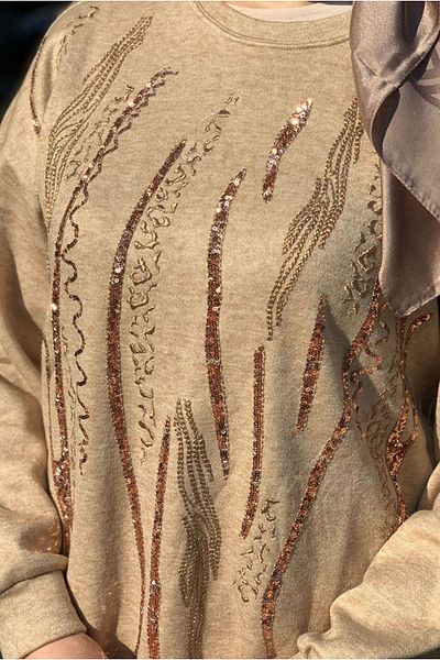 Moda Rosa 25K4418 - Camel - Embroidered Tunic