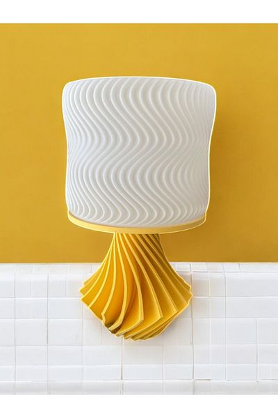 Fokus Decorative Modern Design Lampshade Boho Vintage Home Decor Yellow White Large Size 20 X 35cm