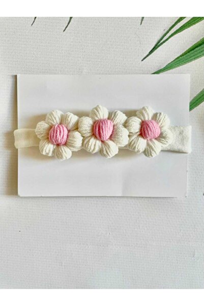 Kadın Girişimciler Atölyesi Fluffy Daisy Baby Hair Band - Χειροποίητο και Μπαντάνα