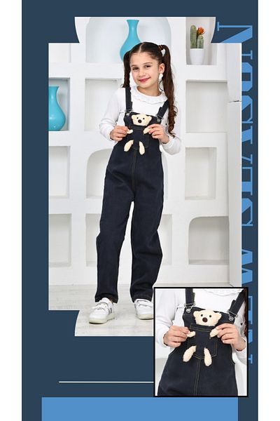yns coolstar Unisex Thick Seasonal Denim Overalls with Teddy Bear Adjustable Strap