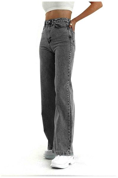 Trn JNS Lena Smoked Super High Waist - Lycra Loose Jeans Palazzo Pants (Wide Leg)
