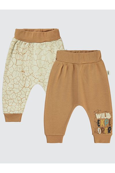 Civil Baby 6-18 Months Baby Boy Brown Color 2-Piece Single Bottom Set Without Booties