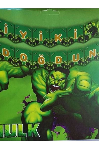 VibeHome Πανό για τα γενέθλια με θέμα το Hulk - για πάρτι γενεθλίων και διασκεδαστικές εκδηλώσεις