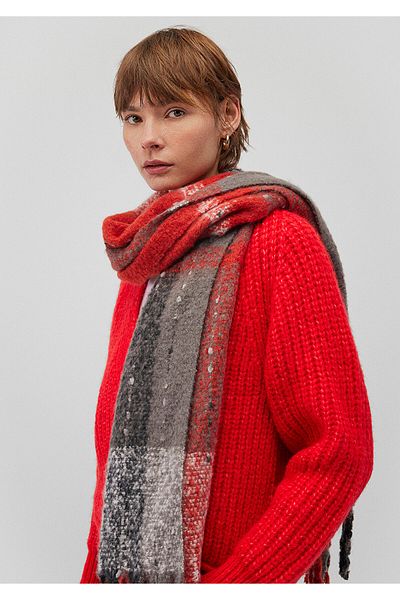 Mavi Tasseled Red Scarf 1910697 -25842