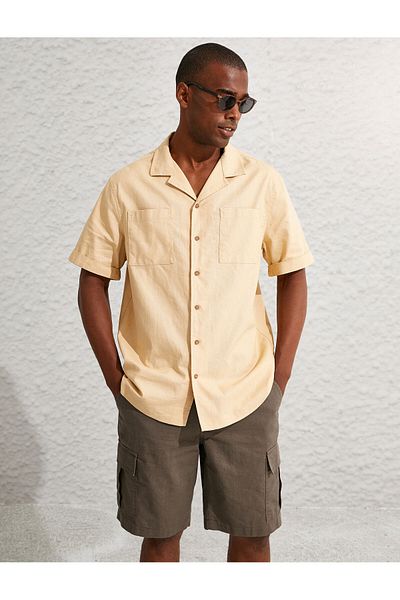 Koton Summer Shirt Linen Blend Short Sleeve
