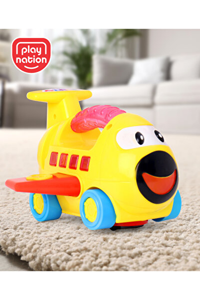 PlayNation لعبة الطائرة الموسيقية Bump & Go من Play Nation مع أضواء دوارة وحر...