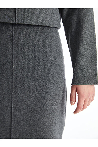 LC Waikiki LCW Vision - Anthracite Melange Γυναικεία πλεκτή φούστα με ελαστική μέση και στενή εφαρμογή