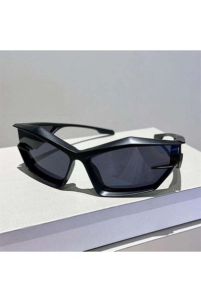 Köstebek Black Framed Futuristic Sunglasses