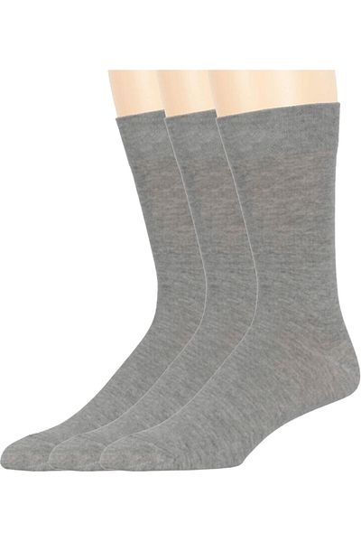 SİHİRLİ AYAKLAR Men's Gray Cotton Socks - 3 Pairs of Colors