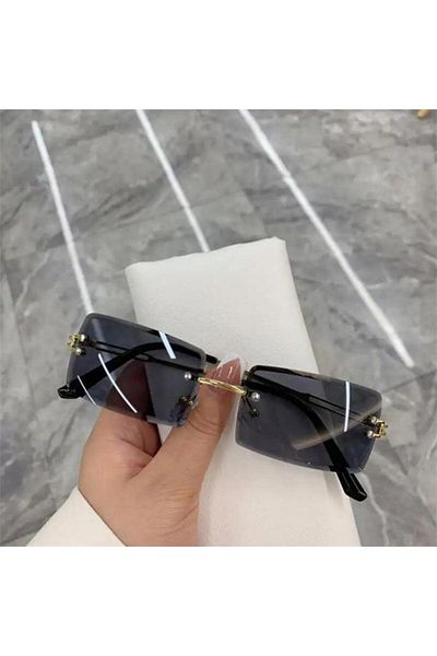 Köstebek Frameless Fashion Style Black Glass Sunglasses