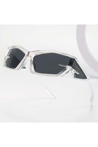 Köstebek Futuristic Sunglasses with Transparent Frames