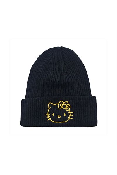 Köstebek Black Hello Kitty Embroidered Beret
