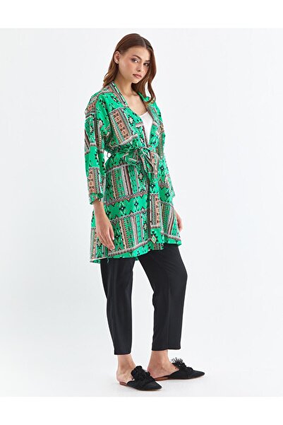 Kayra Ethnic μοτίβο κιμονό γρασίδι πράσινο