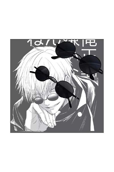 Köstebek Jujutsu Kaisen - Round Frame Black Sunglasses