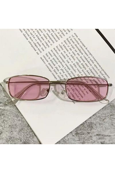 Köstebek Pink Glass Horizontal Sunglasses with Gray Frame