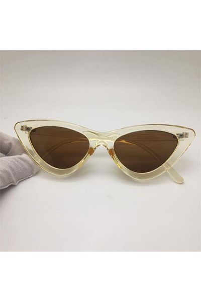 Köstebek Modern Sunglasses with Transparent Yellow Frames and Brown Lenses