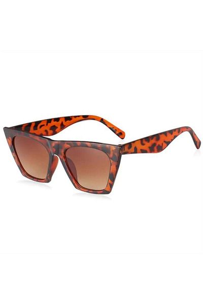 Köstebek New Leopard Pattern Framed Cateye Sunglasses with Gradient Lenses