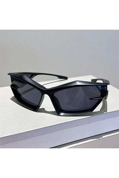 Köstebek Black Framed Futuristic Sunglasses