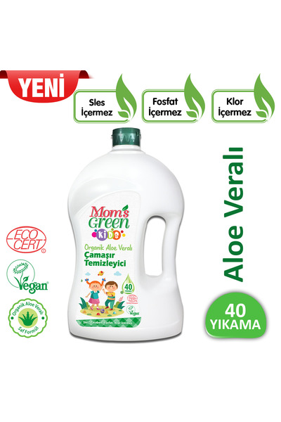 Mom's Green 1500 ml Çocuk Çamaşır Temizleyicisi Organik Aloeveralı ( 40 Yıkama )