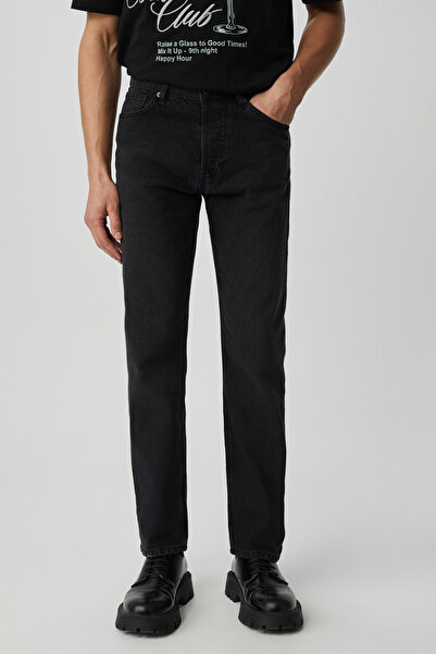 GRIMELANGE Bruno Men's - Anthracite Magic Denim Jeans, Relaxed Fit and Thick Texture