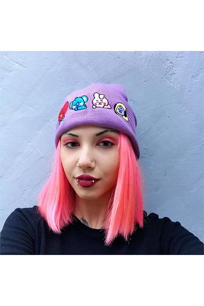 Köstebek K-pop Bts Bt21 Characters Lavender Beanie