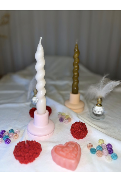 Bibique Design Kırmızı Burgu Şamdan Mum