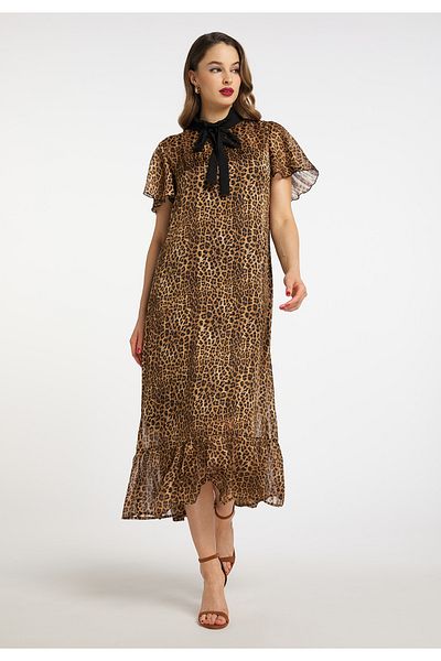 Faina Midikleid mit Leoprint