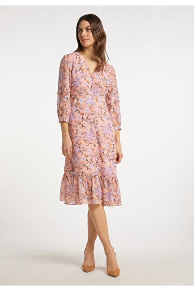 USHA Εκτύπωση Midikleid mit floralem