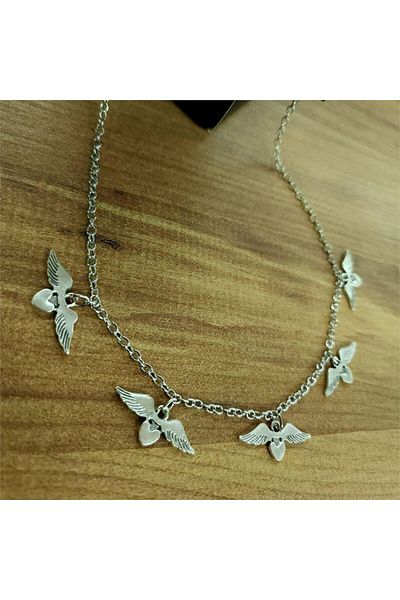 Köstebek 5-Piece Winged Heart Motif Necklace