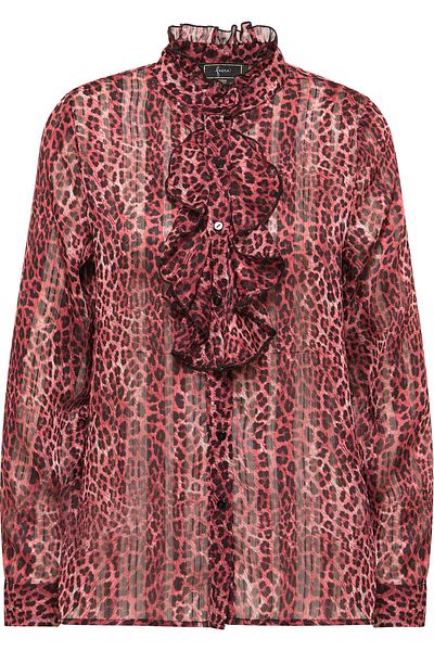 Faina Rüschenbluse Mit Leoprint