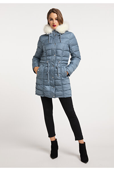 Faina Steppmantel mit Kunstfell
