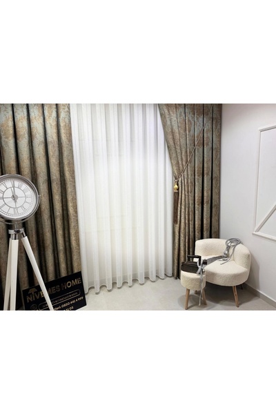 NİVEMESHOME Nivemeshome Pera V-402 - 1/3 Κοντή πλισέ κουρτίνα φόντου APM
