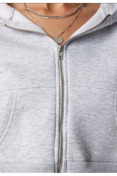 modafarize Crop Cardigan s kapucí ze 3 přízí – 100% bavlna, zapínání na zip