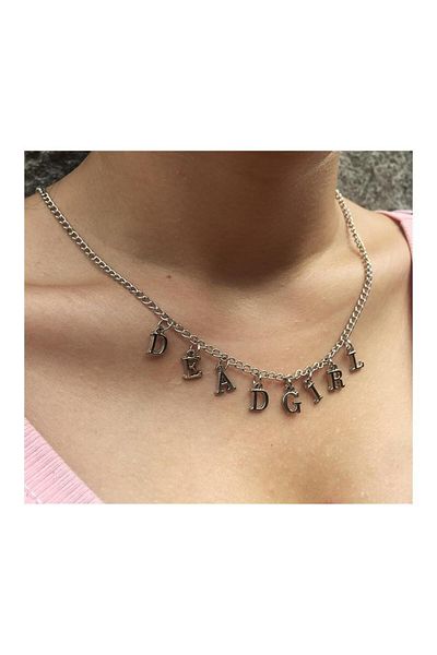 Köstebek Dead Girl Letter Necklace