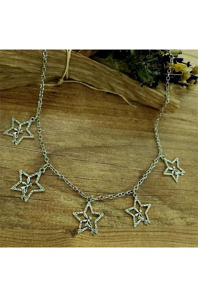 Köstebek Fairy Girl In The Star Collage Chain Necklace