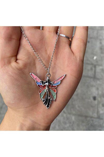 behelit الجمالية قوس قزح أجنحة الملاك الوردي سلسلة قلادة