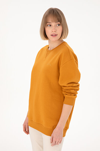 U.S. Polo Assn. Erkek Bisiklet Yaka Hardal Basic Şardonlu Sweatshirt 50295148-VR072