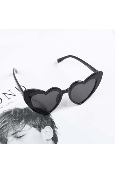Köstebek Black Heart Framed Design Cat Eye Sunglasses