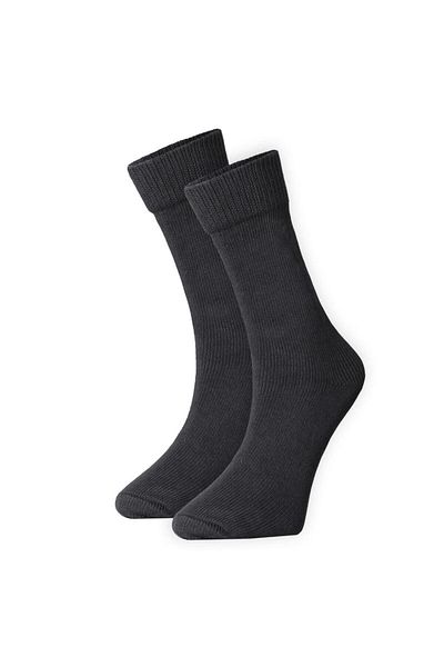 FOURSOLOS , Men'S, Winter 2-Piece Dark Gray Color Socket Socks, Thick, Warm and Comfortable 40-46