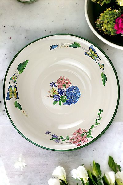 İnci Emaye 4.5 Liter 36 cm Enameled Basin and Mixing Bowl - Dough Basin. The Fruit Pot. Dowry. Big Bowl
