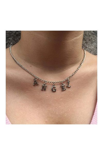 Köstebek Angel Letter Necklace