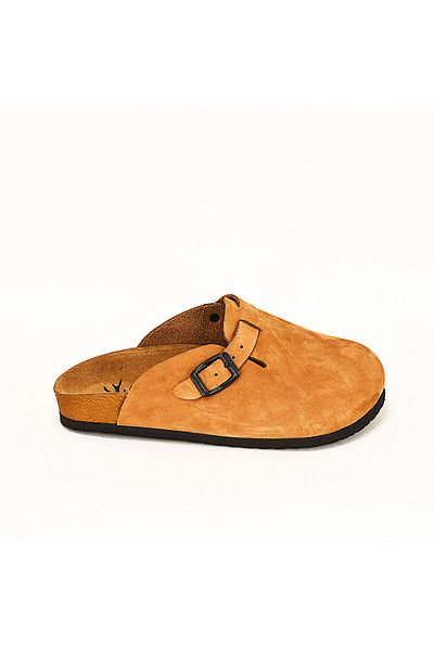Moosefield Genuine Leather Tan Antique Unisex Boston Clog Sabo Slippers