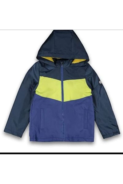 Verscon Boy's Hooded Zipper Closure Fleece Waterproof Raincoat Coat