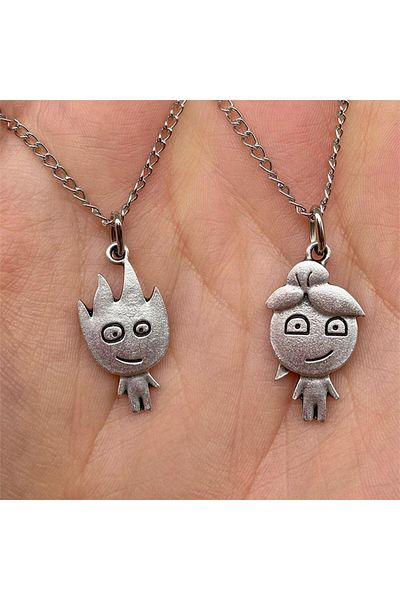 Köstebek Fireboy & Watergirl Chain Double Necklace
