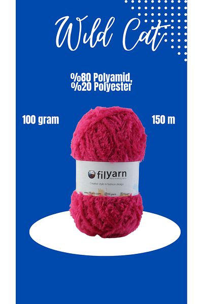 Filyarn Wildcat Bearded String - Μαλακή γούνα για μωρό και γάτα με λεπτομέρεια πλεξίματος με πούπουλα