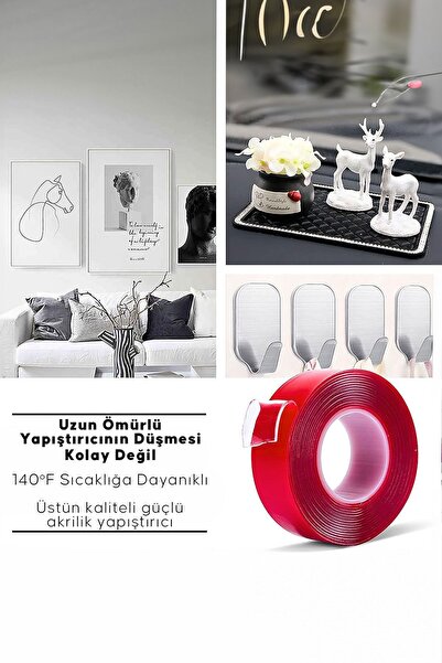 COZY SENSE Çift Taraflı Bant Şeffaf Silikon Bant Güçlü Yapıştırıcı Fuvar Çerçeve Montaj Bandı 18mm X 2 Metre