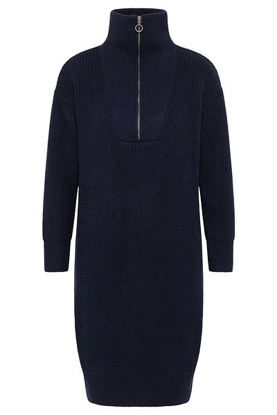 Dreimaster Strick Langarmkleid Midi