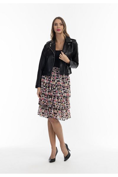 Faina Bikerjacke Aus Kunstleder