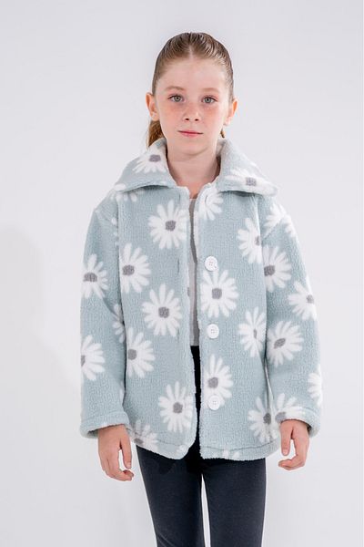 Eray Kids Поларено яке с яка и риза с десен от маргаритки за момиче