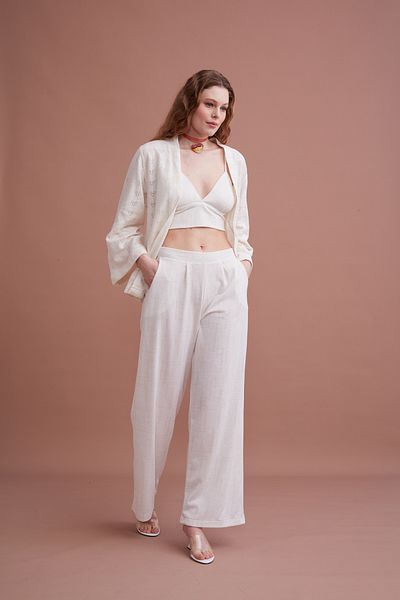 Marpessa Bridal Stylish Modern Three Piece Dressing Gown Pajamas Set